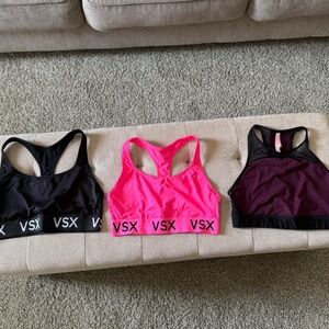 VSX Sports Bra Trio - Black, Pink, Burgundy